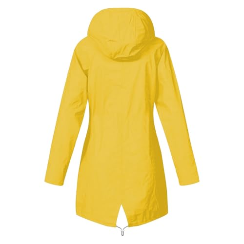 Womens Rain Jacket with Hood Plus Size Trench Coat Waterproof Jackets for Women Long Windbreaker Coats with Pockets