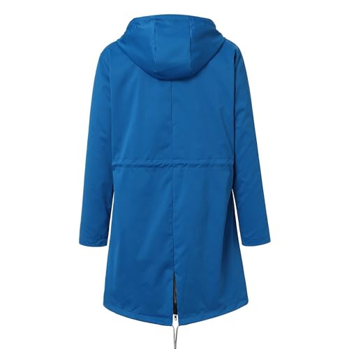 Womens Rain Jacket with Hood Plus Size Trench Coat Waterproof Jackets for Women Long Windbreaker Coats with Pockets