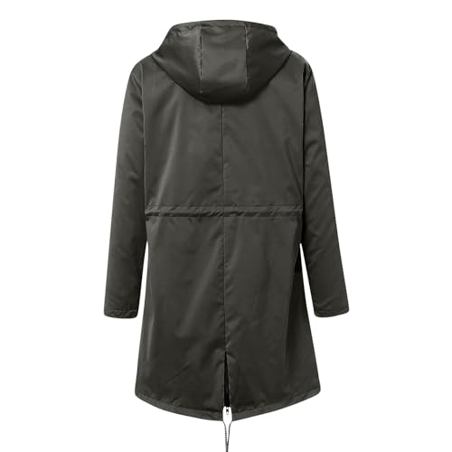 Womens Rain Jacket with Hood Plus Size Trench Coat Waterproof Jackets for Women Long Windbreaker Coats with Pockets