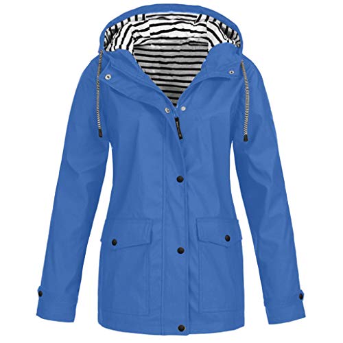 Womens Rain Jacket with Hood Plus Size Trench Coat Waterproof Jackets for Women Long Windbreaker Coats with Pockets