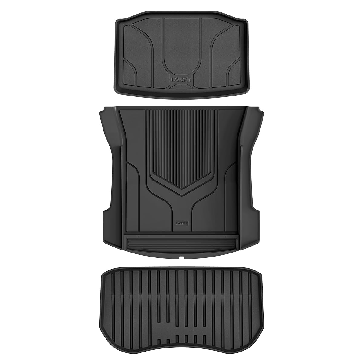 LASFIT Floor Mats for Tesla Model Y 5 Seat 2024 2023 2022 2021 2020, Custom Fit All Weather TPE Floor Liners Cargo Liner, Front & Rear Trunk Mats Accessories Full Set