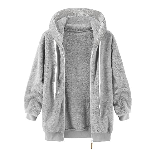 Cbcbtwo Fuzzy Fleece Jacket for Women 2024 Winter Coat Oversized Sherpa Cardigan Outwear Fur Warm Shagy Teddy Coats with Hood