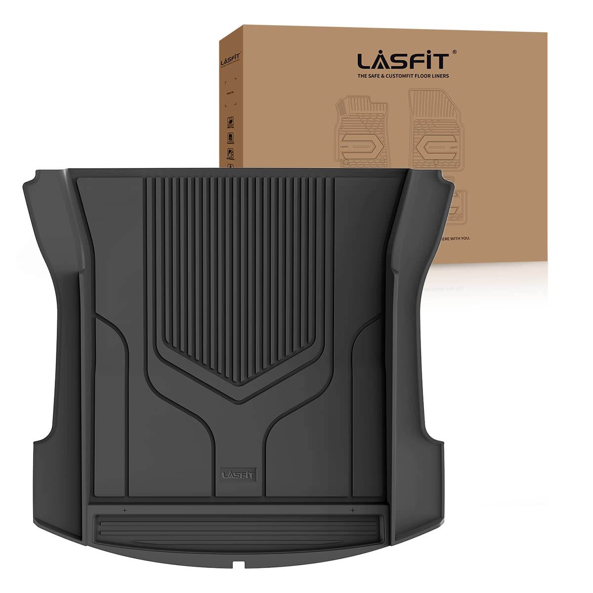 LASFIT Floor Mats for Tesla Model Y 5 Seat 2024 2023 2022 2021 2020, Custom Fit All Weather TPE Floor Liners Cargo Liner, Front & Rear Trunk Mats Accessories Full Set