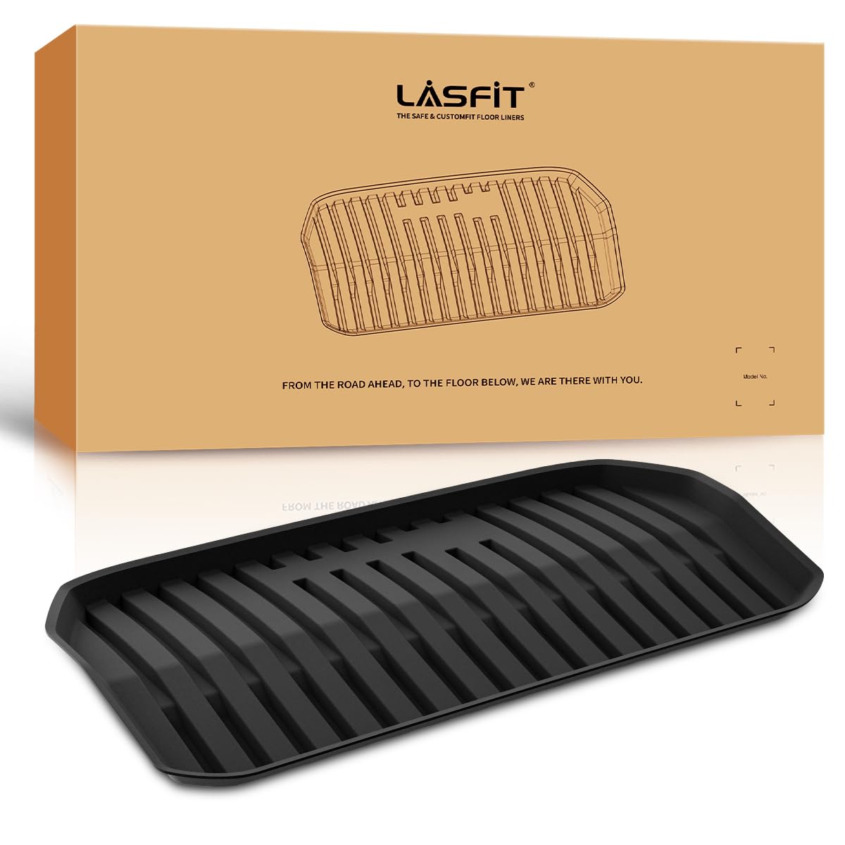 LASFIT Floor Mats for Tesla Model Y 5 Seat 2024 2023 2022 2021 2020, Custom Fit All Weather TPE Floor Liners Cargo Liner, Front & Rear Trunk Mats Accessories Full Set