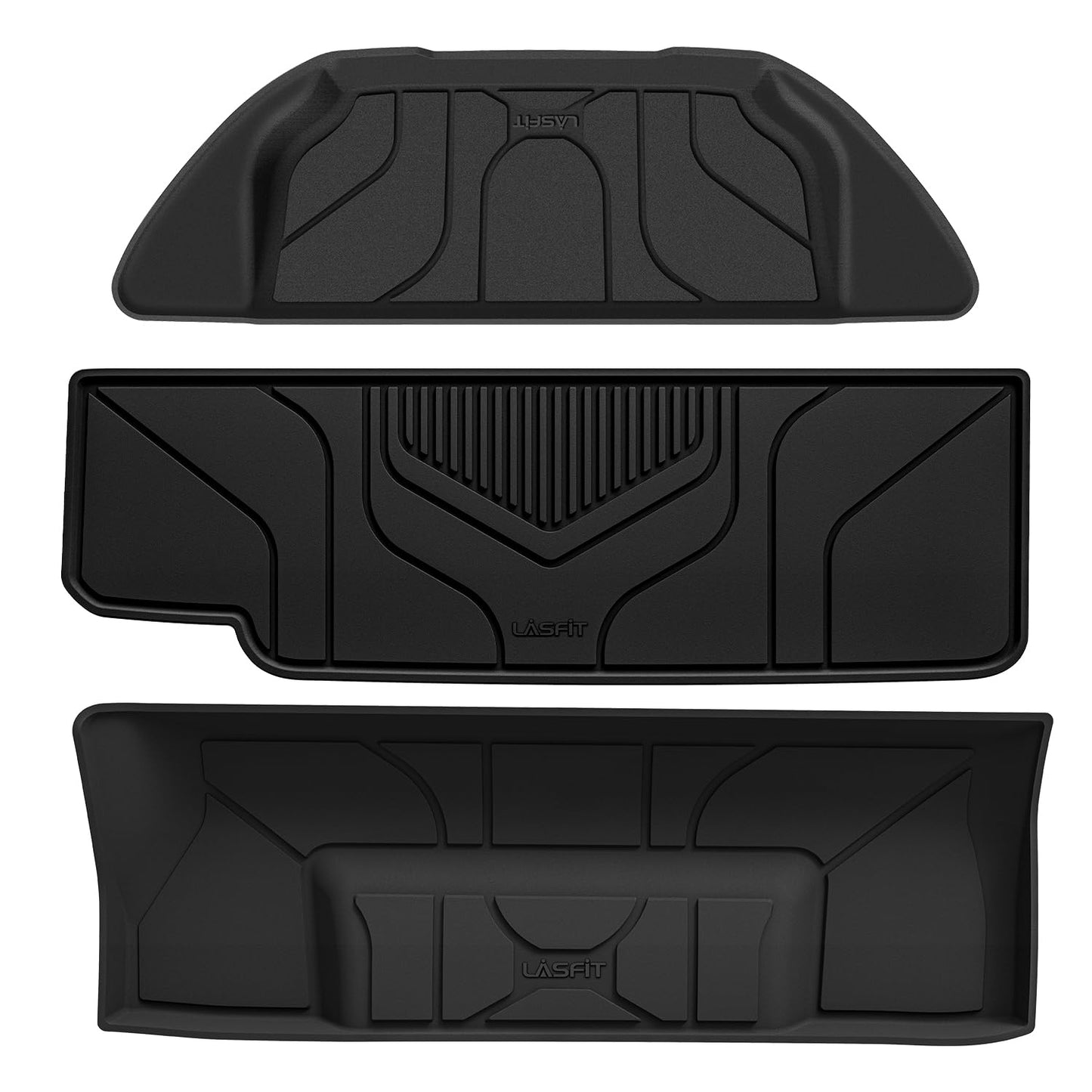 LASFIT Floor Mats for Tesla Model Y 5 Seat 2024 2023 2022 2021 2020, Custom Fit All Weather TPE Floor Liners Cargo Liner, Front & Rear Trunk Mats Accessories Full Set