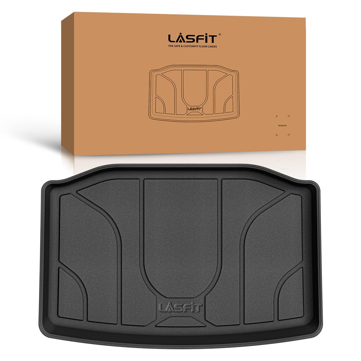 LASFIT Floor Mats for Tesla Model Y 5 Seat 2024 2023 2022 2021 2020, Custom Fit All Weather TPE Floor Liners Cargo Liner, Front & Rear Trunk Mats Accessories Full Set