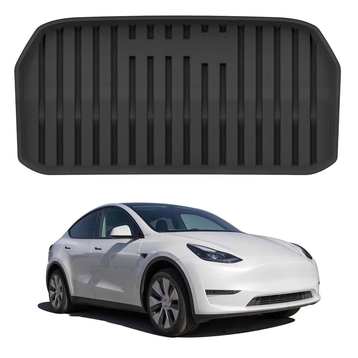 LASFIT Floor Mats for Tesla Model Y 5 Seat 2024 2023 2022 2021 2020, Custom Fit All Weather TPE Floor Liners Cargo Liner, Front & Rear Trunk Mats Accessories Full Set