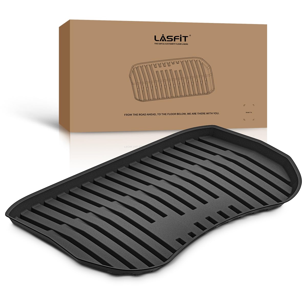 LASFIT Floor Mats for Tesla Model Y 5 Seat 2024 2023 2022 2021 2020, Custom Fit All Weather TPE Floor Liners Cargo Liner, Front & Rear Trunk Mats Accessories Full Set