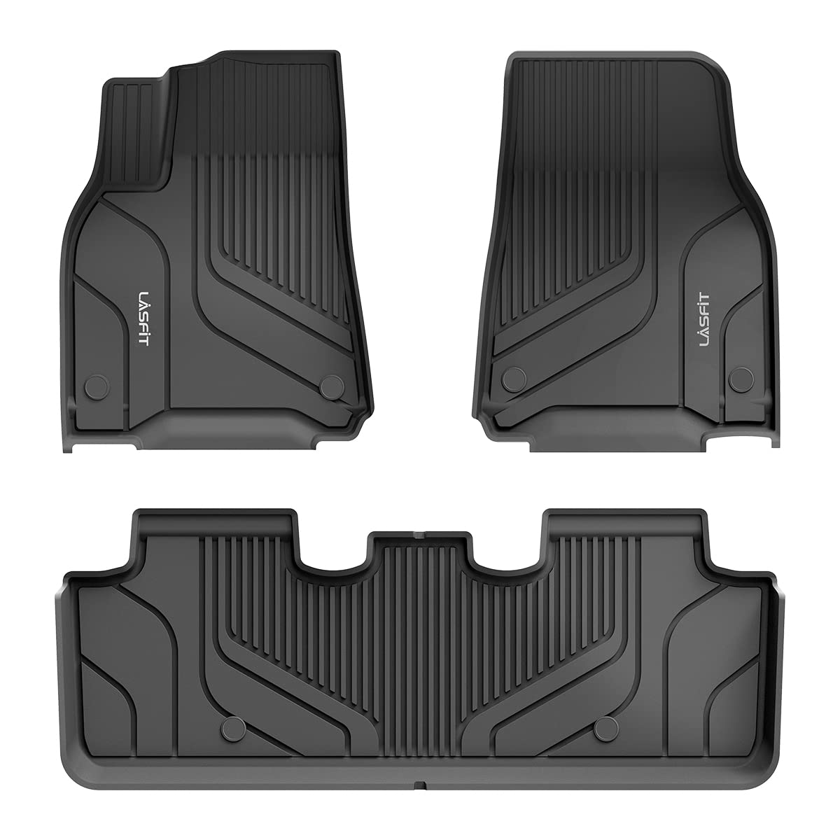 LASFIT Floor Mats for Tesla Model Y 5 Seat 2024 2023 2022 2021 2020, Custom Fit All Weather TPE Floor Liners Cargo Liner, Front & Rear Trunk Mats Accessories Full Set