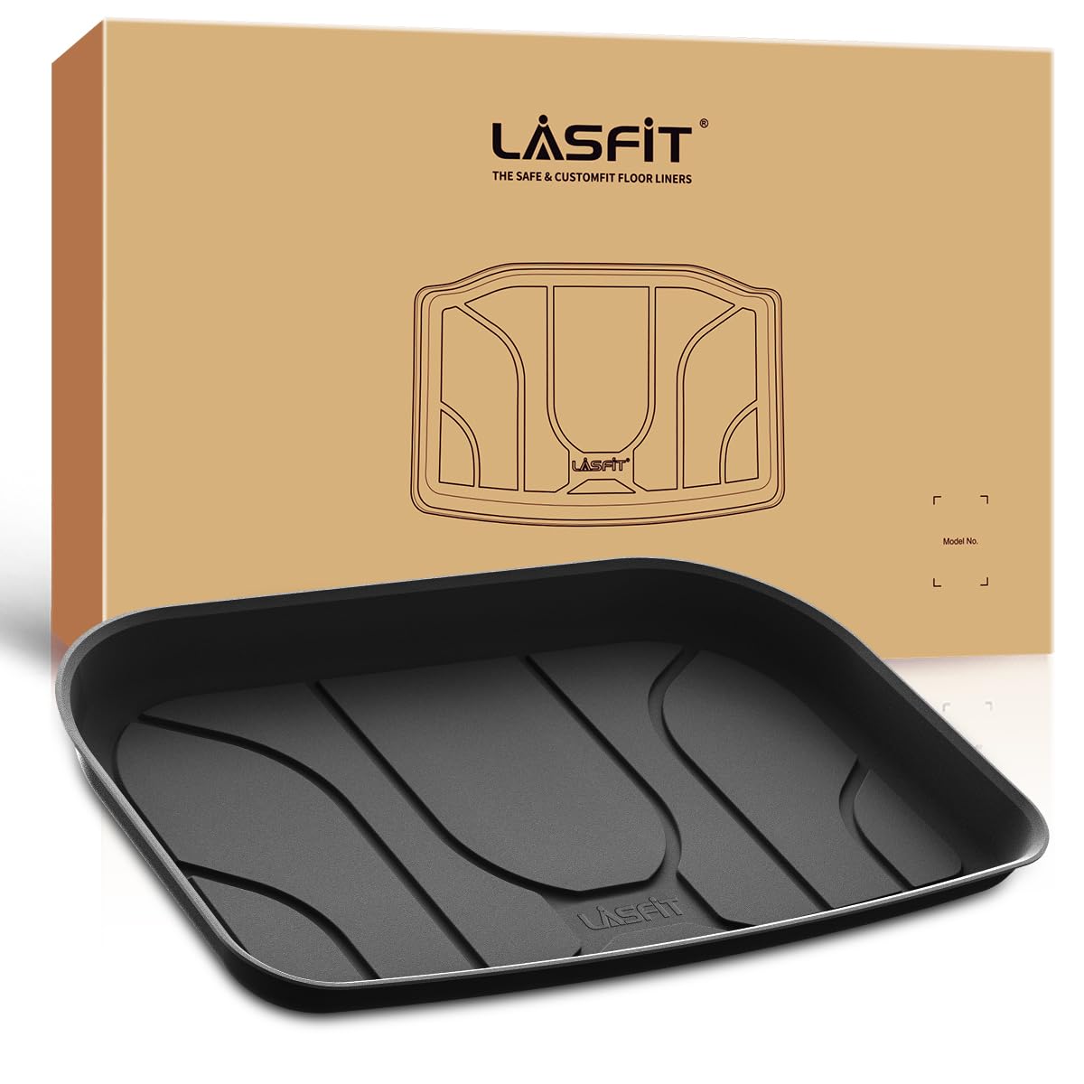 LASFIT Floor Mats for Tesla Model Y 5 Seat 2024 2023 2022 2021 2020, Custom Fit All Weather TPE Floor Liners Cargo Liner, Front & Rear Trunk Mats Accessories Full Set