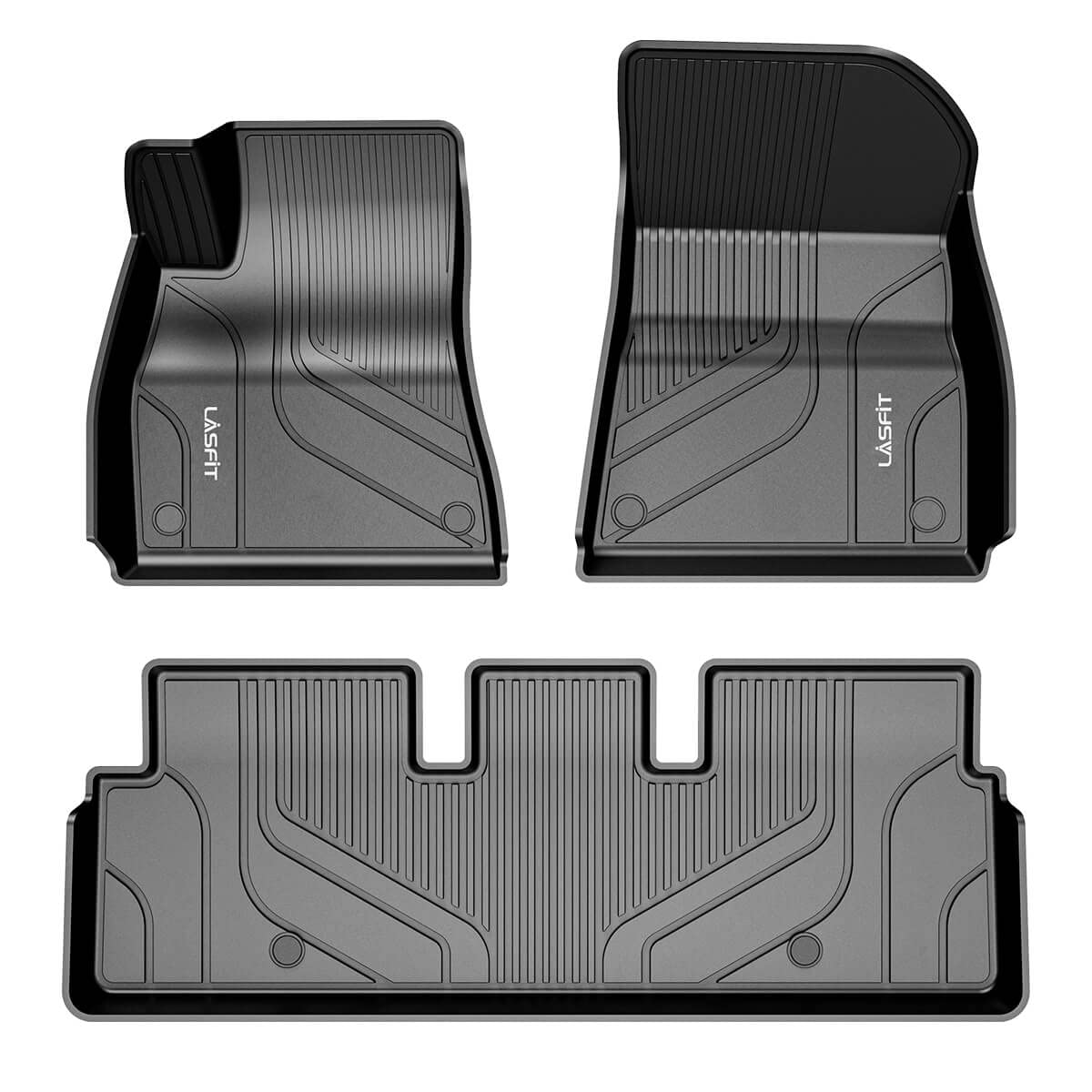 LASFIT Floor Mats for Tesla Model Y 5 Seat 2024 2023 2022 2021 2020, Custom Fit All Weather TPE Floor Liners Cargo Liner, Front & Rear Trunk Mats Accessories Full Set