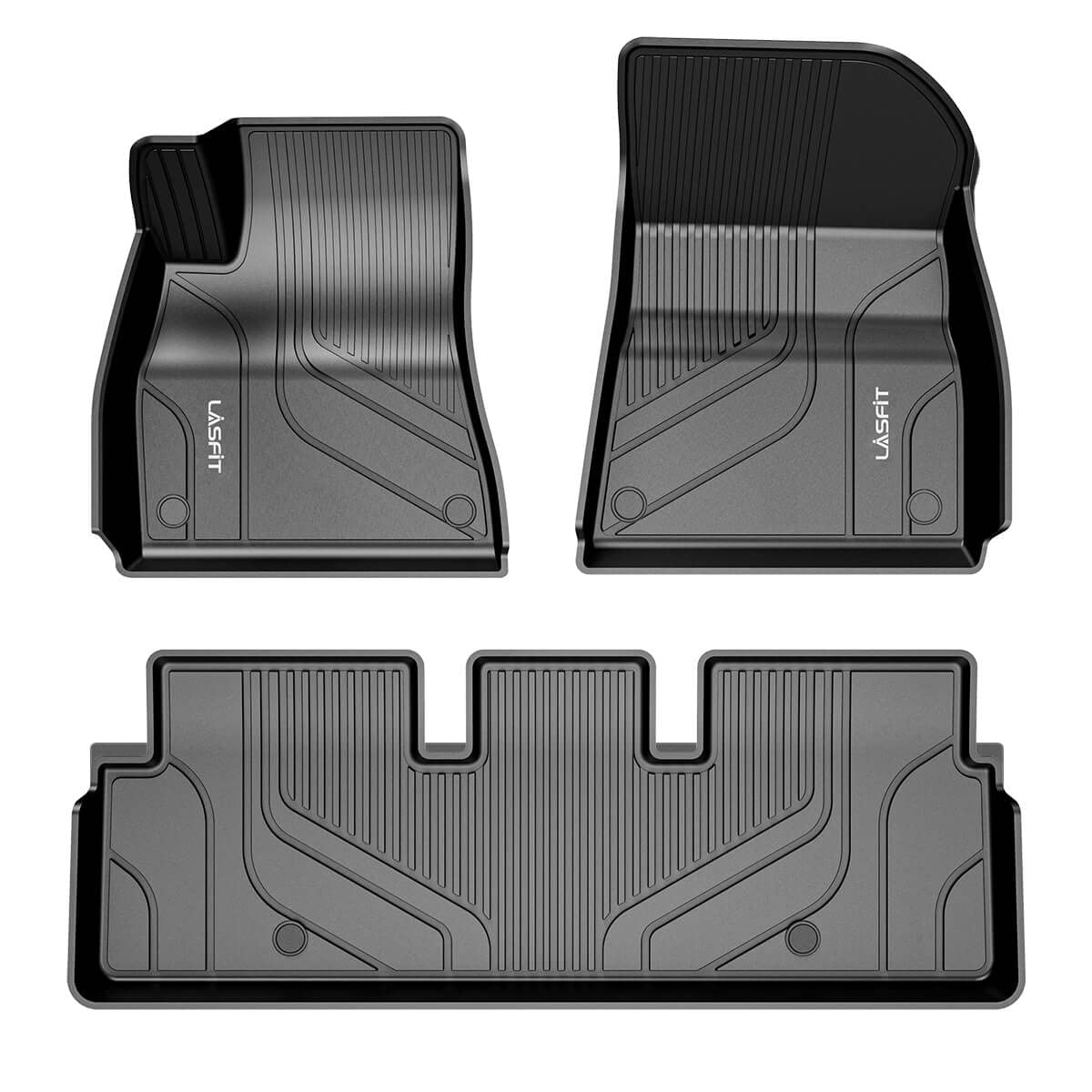 LASFIT Floor Mats for Tesla Model Y 5 Seat 2024 2023 2022 2021 2020, Custom Fit All Weather TPE Floor Liners Cargo Liner, Front & Rear Trunk Mats Accessories Full Set