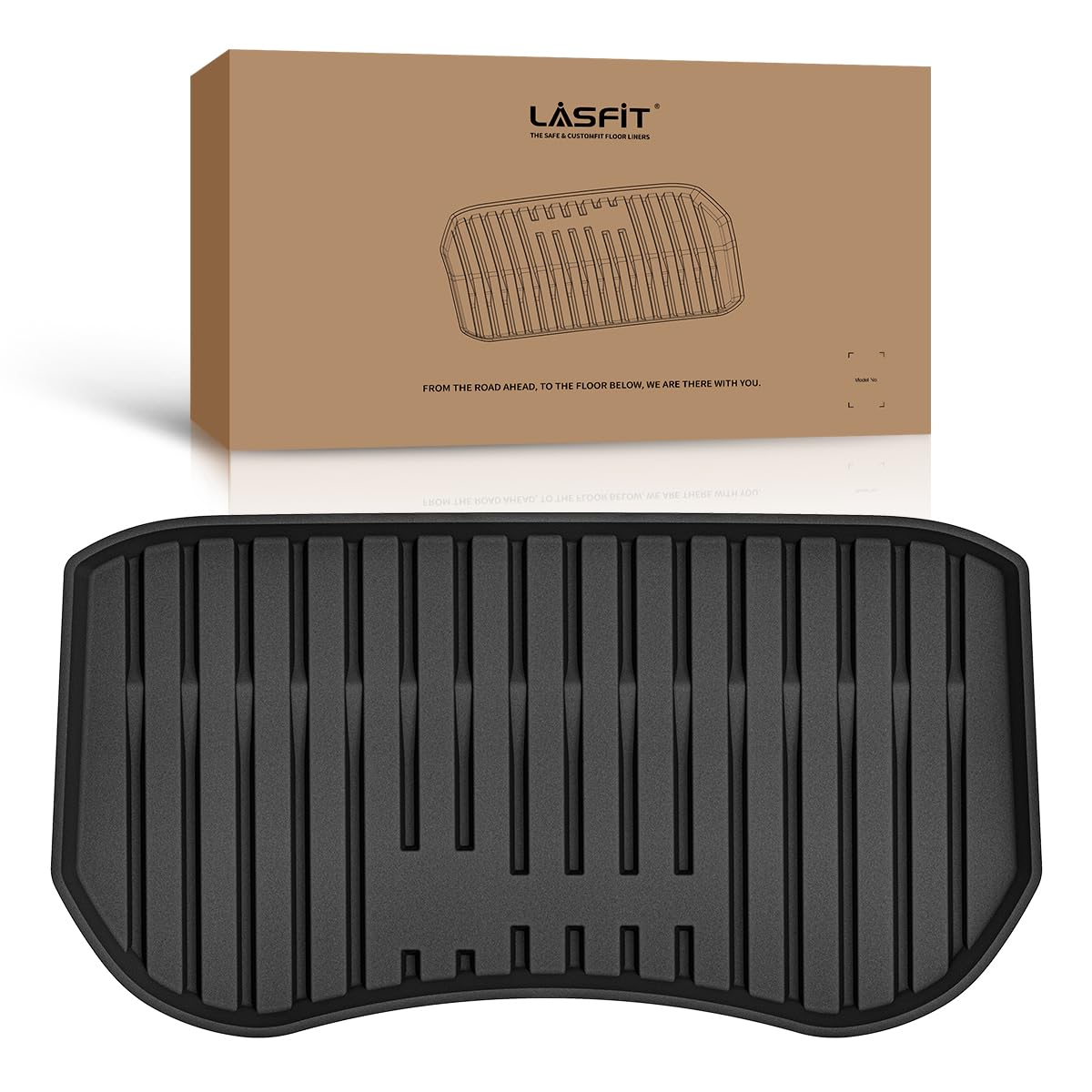 LASFIT Floor Mats for Tesla Model Y 5 Seat 2024 2023 2022 2021 2020, Custom Fit All Weather TPE Floor Liners Cargo Liner, Front & Rear Trunk Mats Accessories Full Set