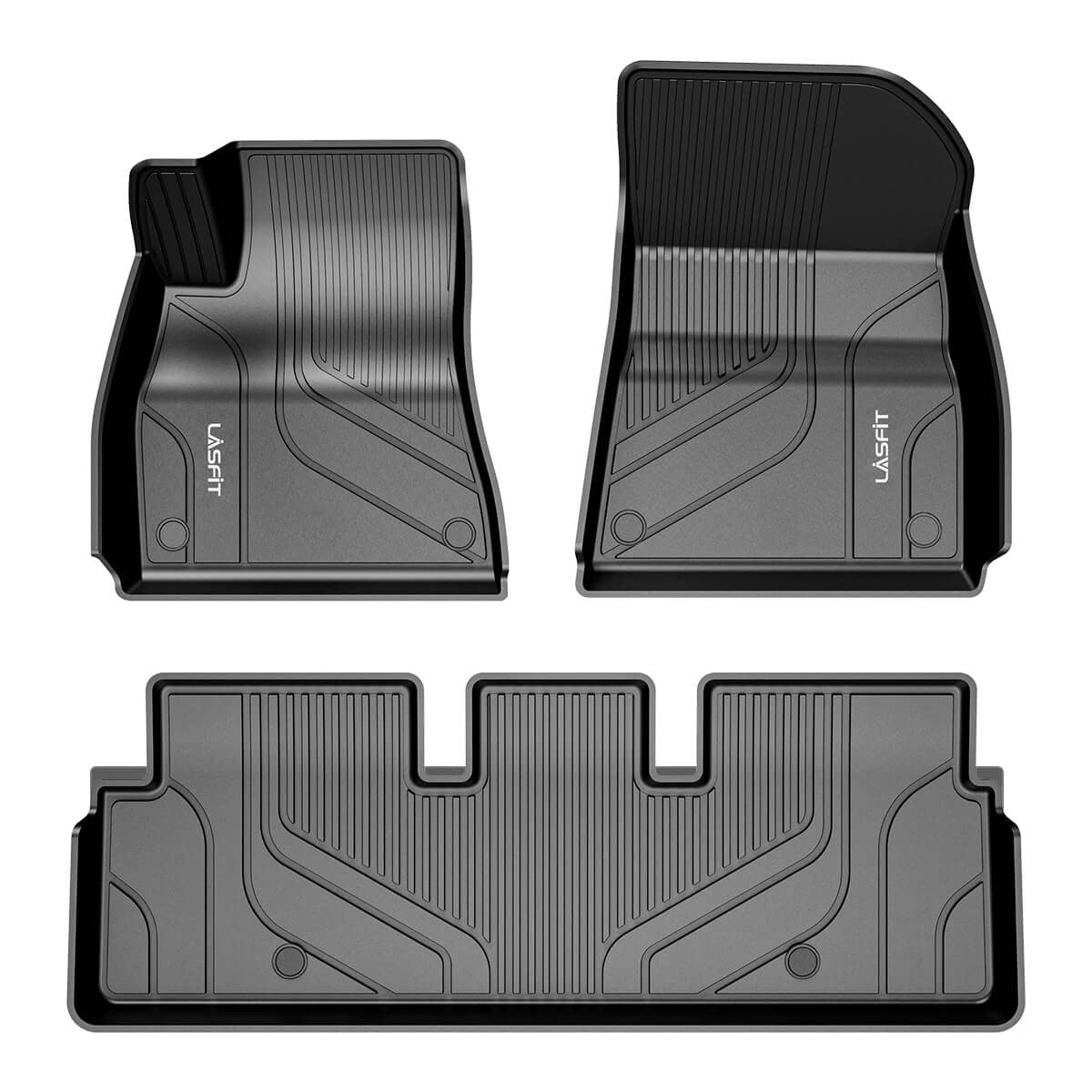 LASFIT Floor Mats for Tesla Model Y 5 Seat 2024 2023 2022 2021 2020, Custom Fit All Weather TPE Floor Liners Cargo Liner, Front & Rear Trunk Mats Accessories Full Set