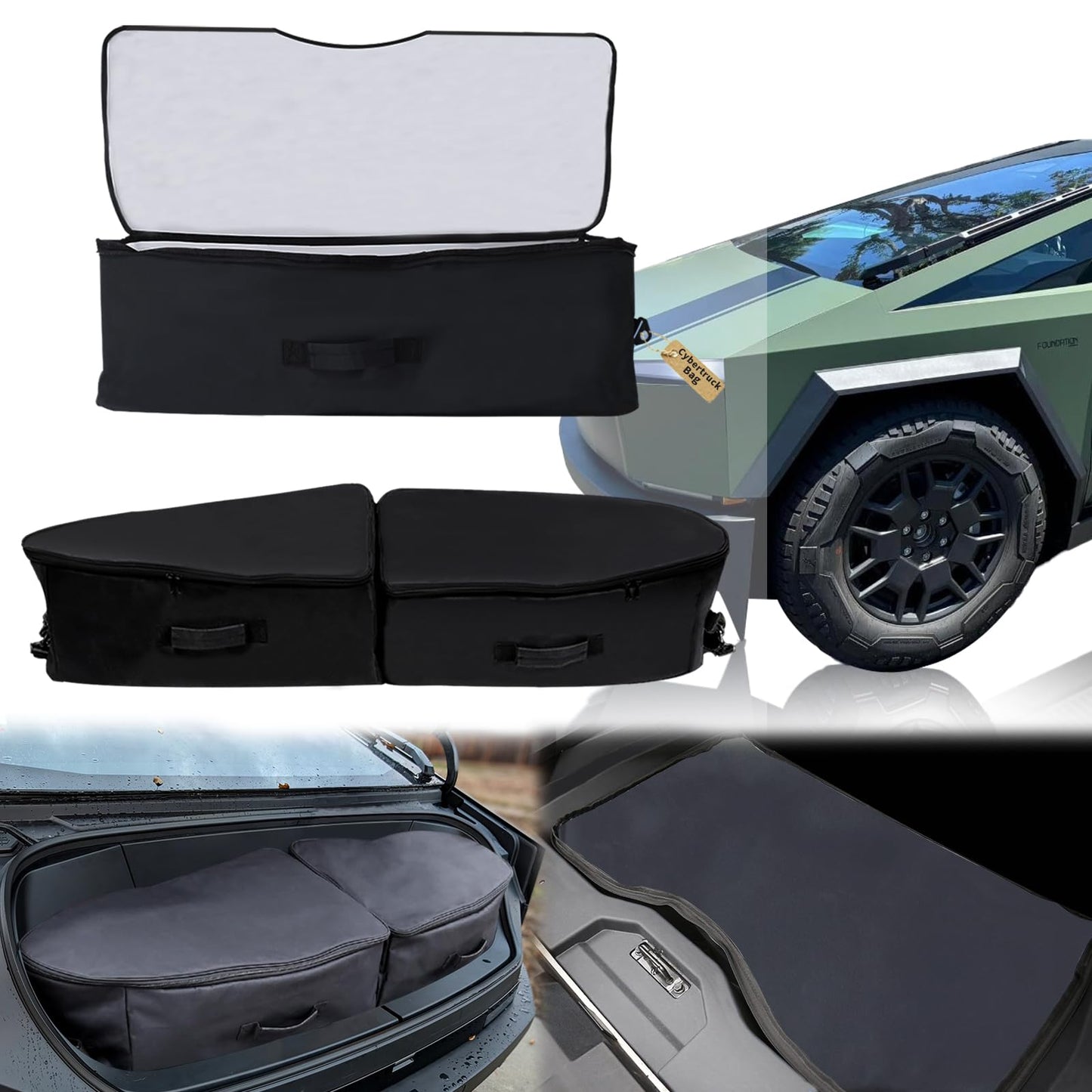 Trunk Organizer for Tesla Cybertruck 2024 2 Pcs 103L Front Trunk Box Foldable Organizer Cybertruck Accessories With Zipper Waterproof Canvas Internal Insulation