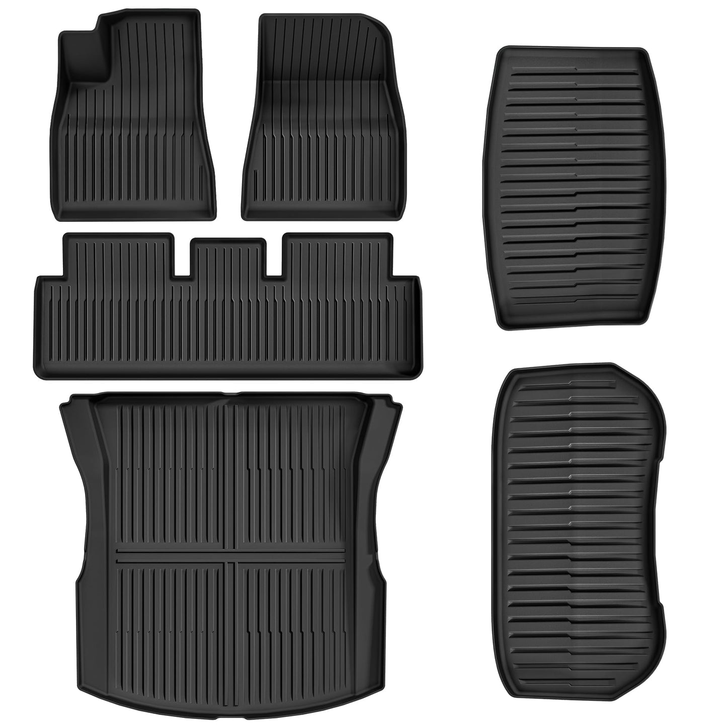 YITAMOTOR Floor Mats Fit for 2024 Tesla Model 3 Highland, Includes 2 Rows & Cargo Liner Set, Full Cover Car Mats with Front Rear Cargo Mat TPE All-Weather Floor Mats Model 3 Accessories 2024 Full Set