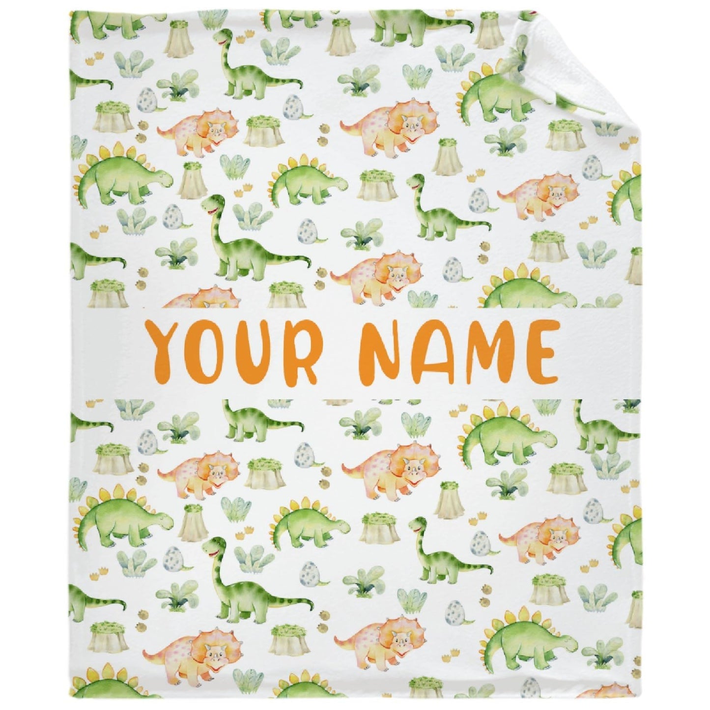 Custom Name Dinosaurs Blanket Personalized Gifts Super Soft Lightweight Flannel Blankets Throw for Kids, Adult, Suitable for Couch, Sofa, Bed, Camping, Travel All Seasons 40"x50" for Kid