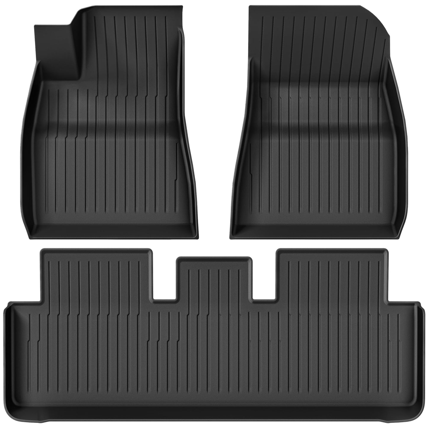 YITAMOTOR Floor Mats Fit for 2024 Tesla Model 3 Highland, Includes 2 Rows & Cargo Liner Set, Full Cover Car Mats with Front Rear Cargo Mat TPE All-Weather Floor Mats Model 3 Accessories 2024 Full Set