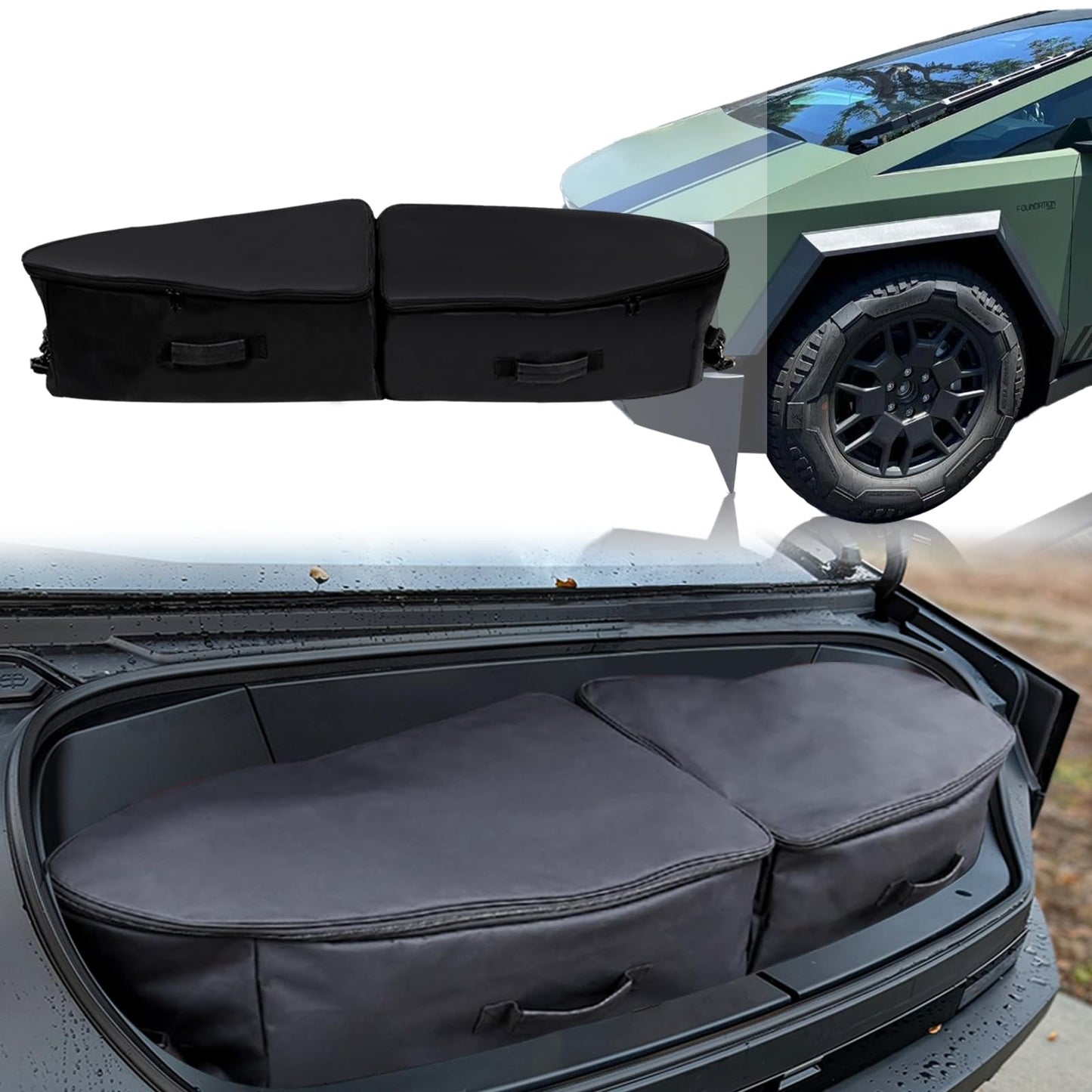 Trunk Organizer for Tesla Cybertruck 2024 2 Pcs 103L Front Trunk Box Foldable Organizer Cybertruck Accessories With Zipper Waterproof Canvas Internal Insulation