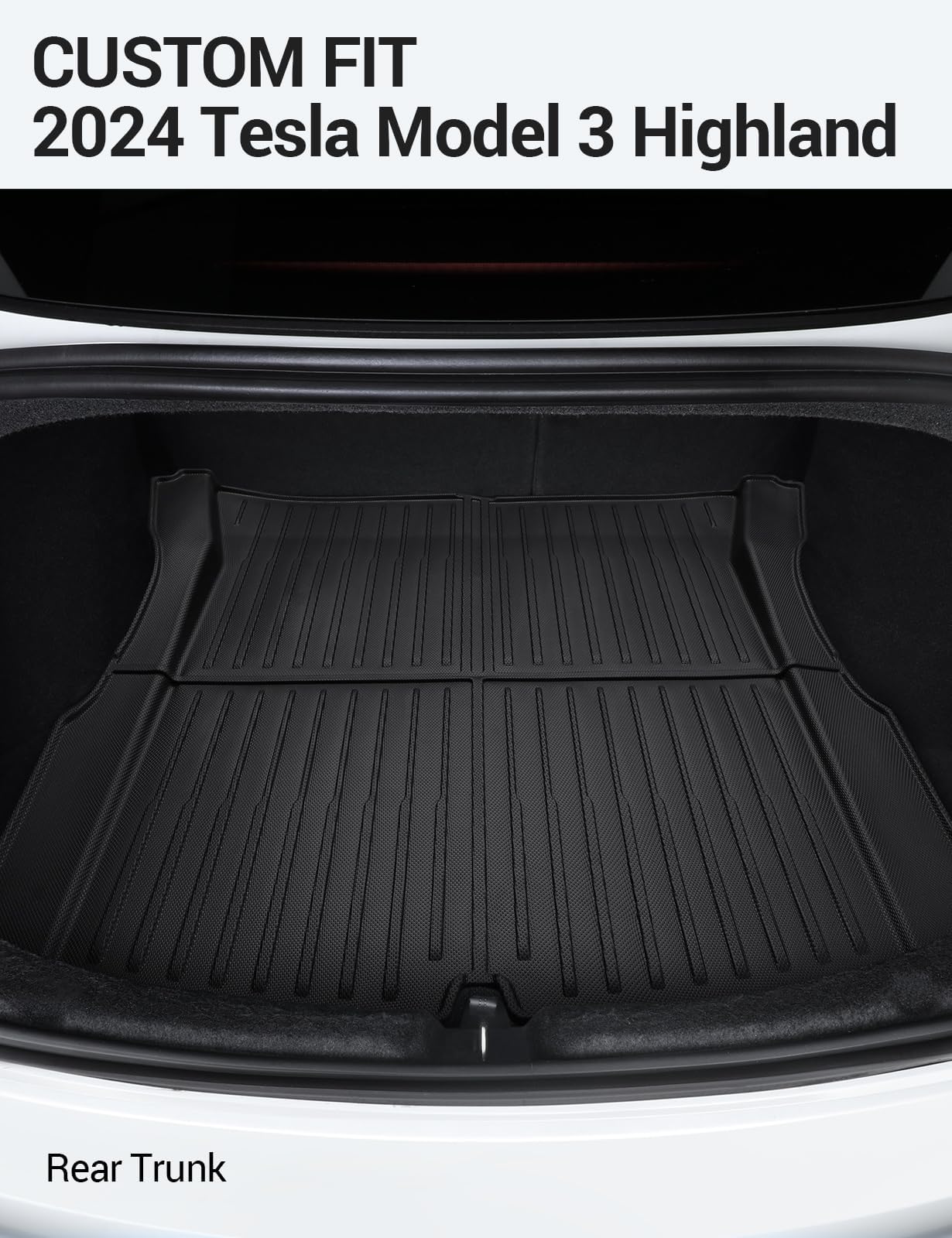 Motrobe 2024 Tesla Cybertruck Floor Mats Truck Bed Mat Front Trunk Mat Rear Bucket Pad TPE All Weather Protection Cargo Liner Cybertruck Accessories 3PCS