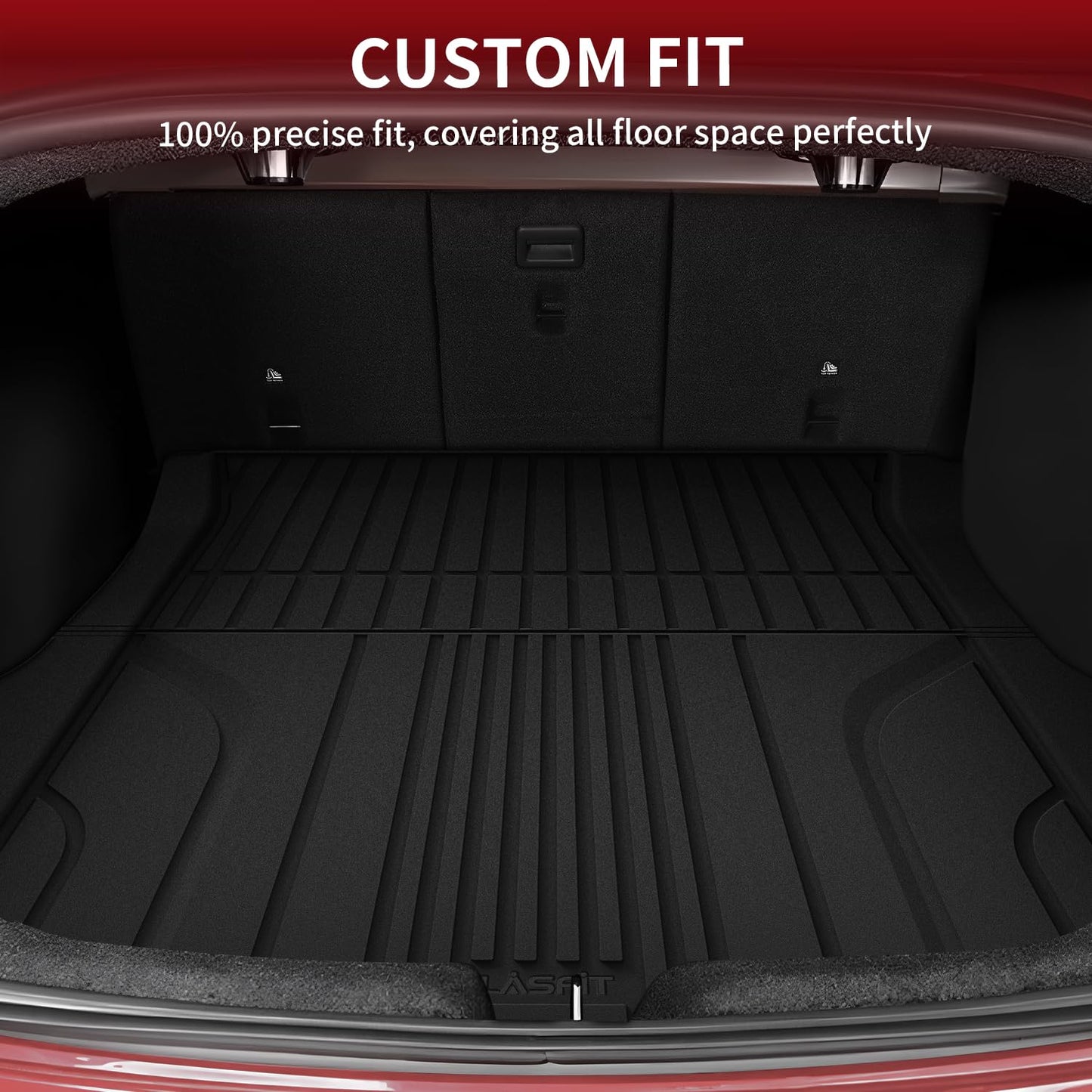 LASFIT Floor Mats for Tesla Model Y 5 Seat 2024 2023 2022 2021 2020, Custom Fit All Weather TPE Floor Liners Cargo Liner, Front & Rear Trunk Mats Accessories Full Set