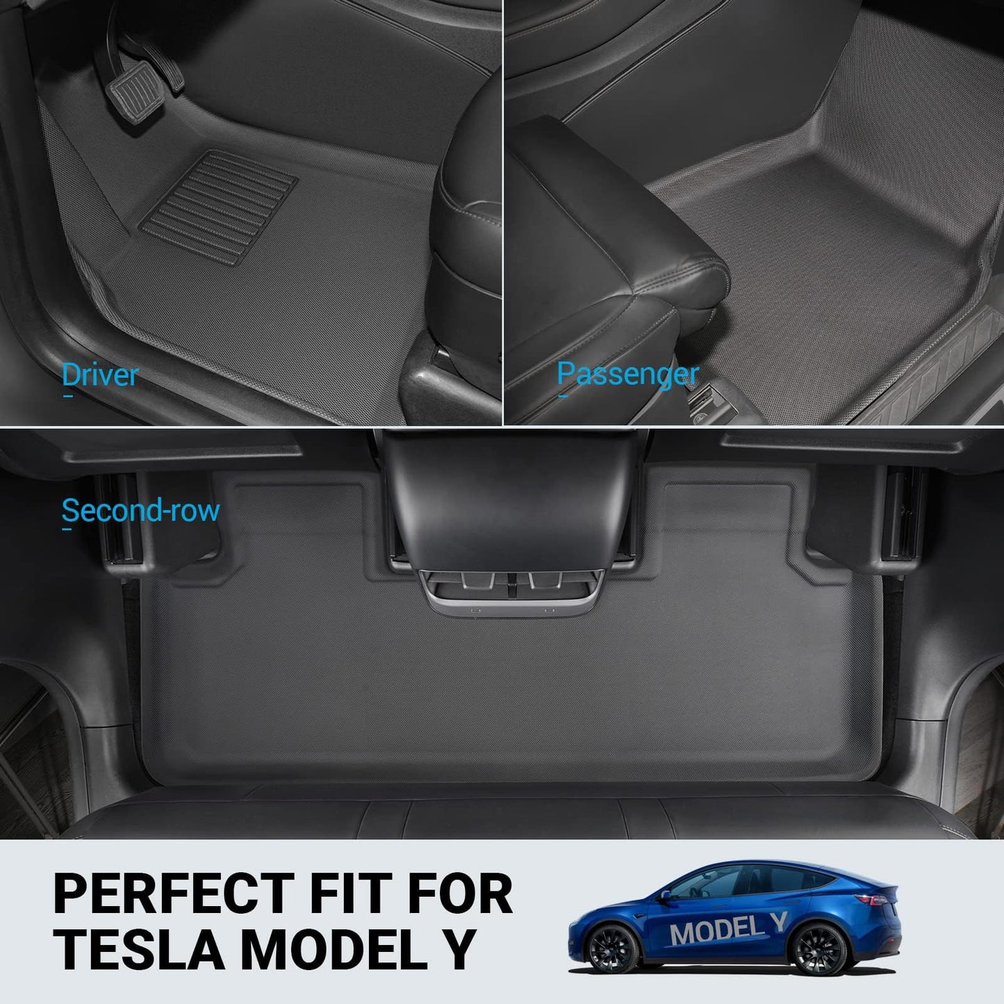 Motrobe 2024 Tesla Cybertruck Floor Mats Truck Bed Mat Front Trunk Mat Rear Bucket Pad TPE All Weather Protection Cargo Liner Cybertruck Accessories 3PCS