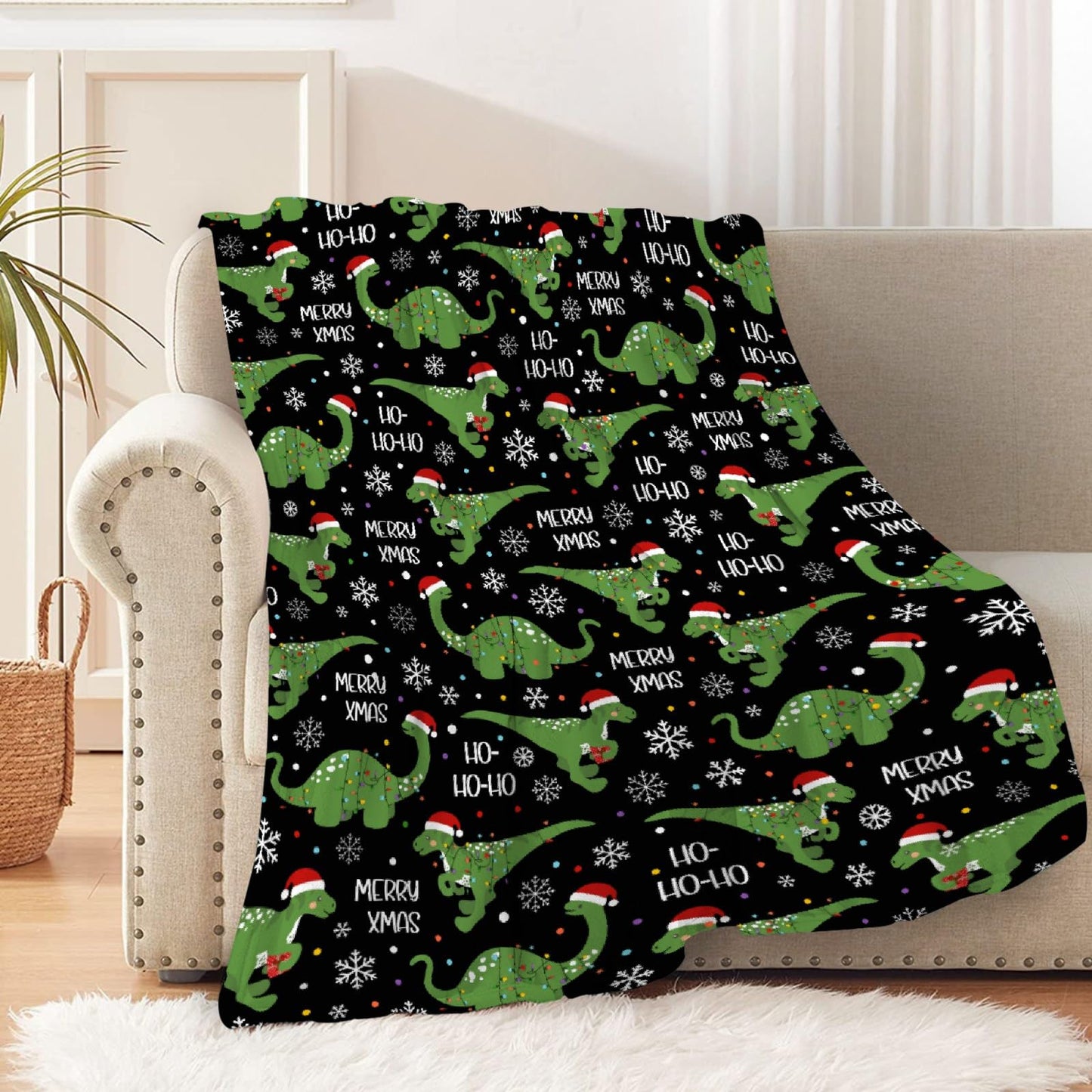 Custom Name Dinosaurs Blanket Personalized Gifts Super Soft Lightweight Flannel Blankets Throw for Kids, Adult, Suitable for Couch, Sofa, Bed, Camping, Travel All Seasons 40"x50" for Kid