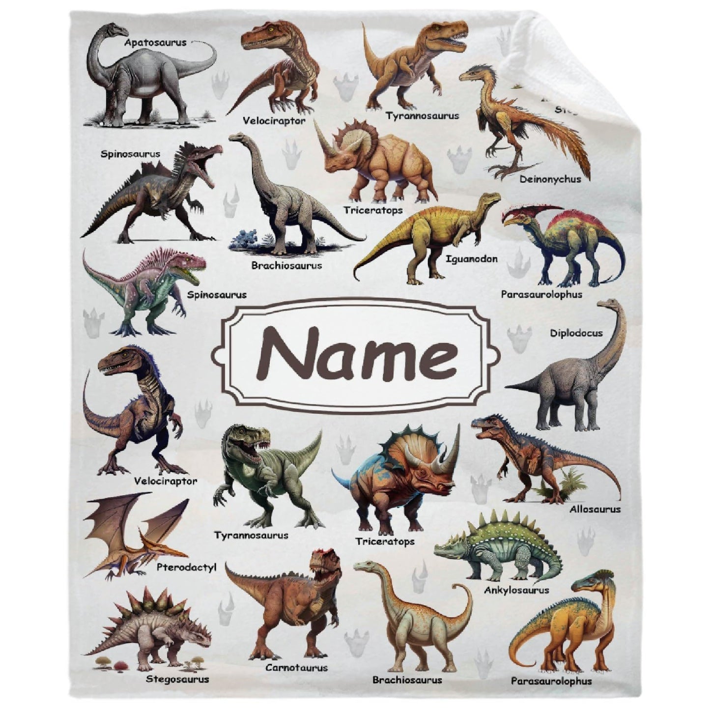 Custom Name Dinosaurs Blanket Personalized Gifts Super Soft Lightweight Flannel Blankets Throw for Kids, Adult, Suitable for Couch, Sofa, Bed, Camping, Travel All Seasons 40"x50" for Kid