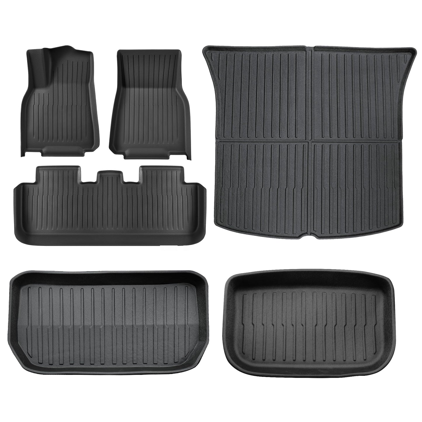 SUPER LINER Floor Mats for Tesla Model Y Custom Fit 2021-2024 All-Weather Cargo Liner Rear Cargo Tray Trunk Floor Mat Interior Accessories