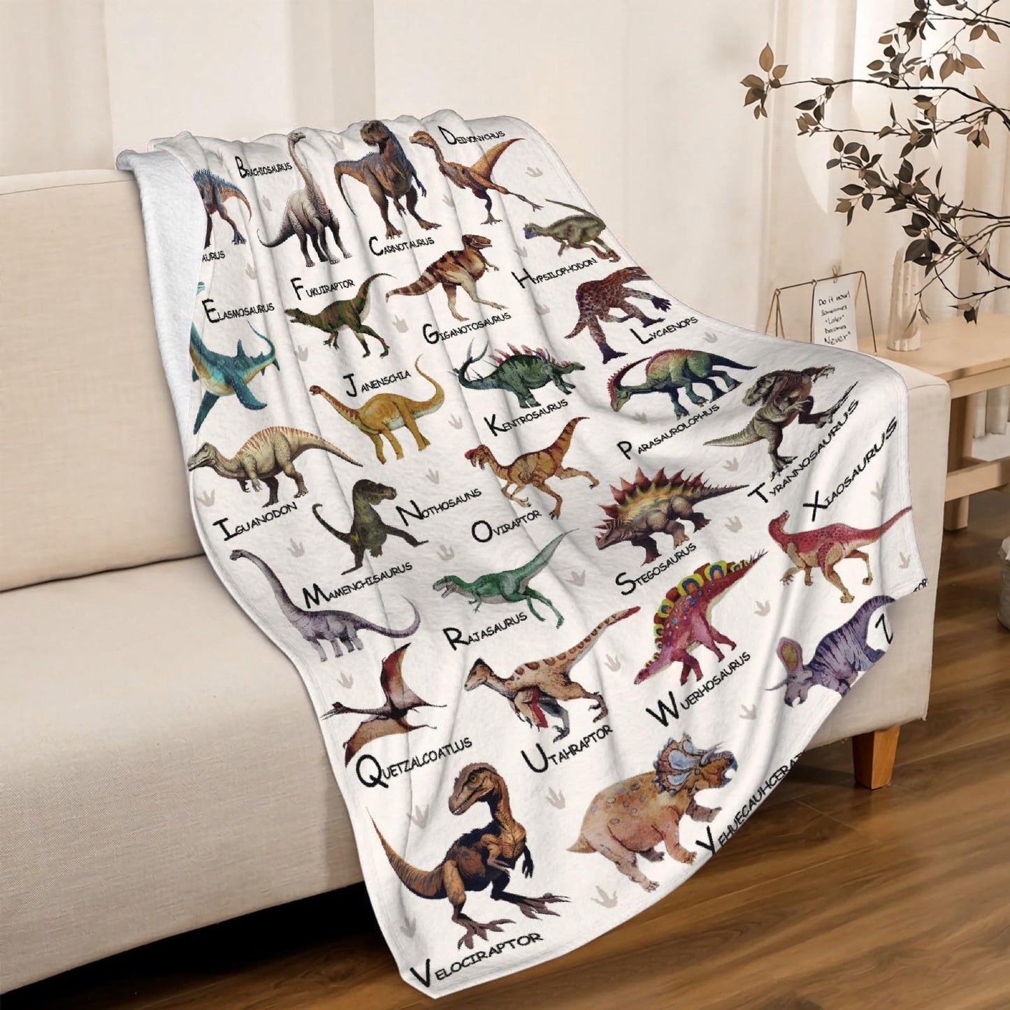 Custom Name Dinosaurs Blanket Personalized Gifts Super Soft Lightweight Flannel Blankets Throw for Kids, Adult, Suitable for Couch, Sofa, Bed, Camping, Travel All Seasons 40"x50" for Kid