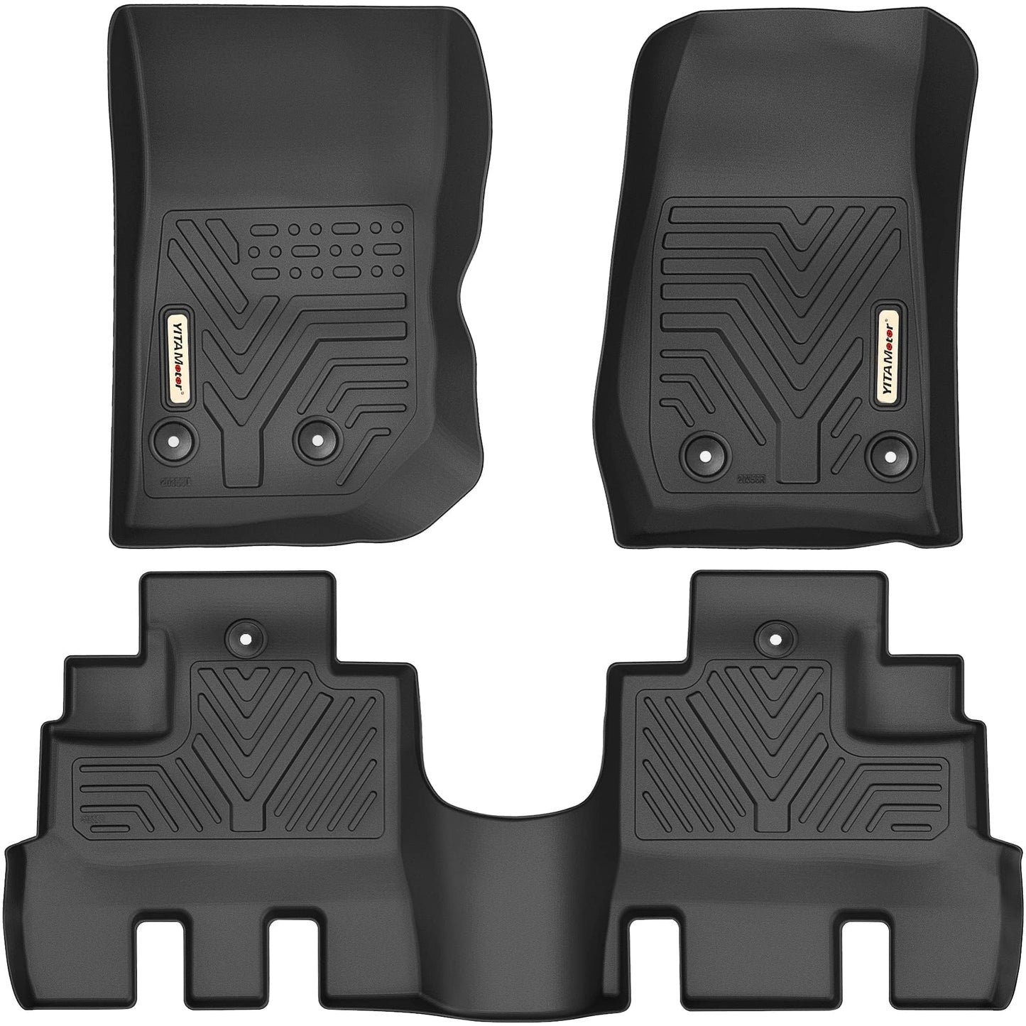 YITAMOTOR Floor Mats Fit for 2024 Tesla Model 3 Highland, Includes 2 Rows & Cargo Liner Set, Full Cover Car Mats with Front Rear Cargo Mat TPE All-Weather Floor Mats Model 3 Accessories 2024 Full Set