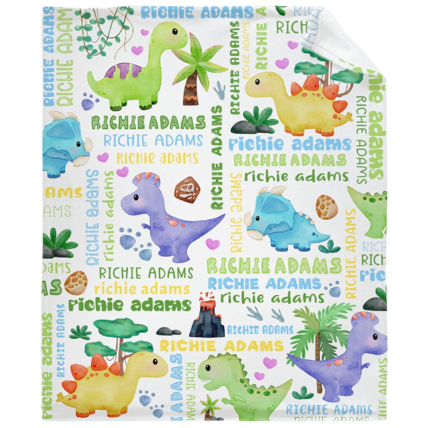 Custom Name Dinosaurs Blanket Personalized Gifts Super Soft Lightweight Flannel Blankets Throw for Kids, Adult, Suitable for Couch, Sofa, Bed, Camping, Travel All Seasons 40"x50" for Kid