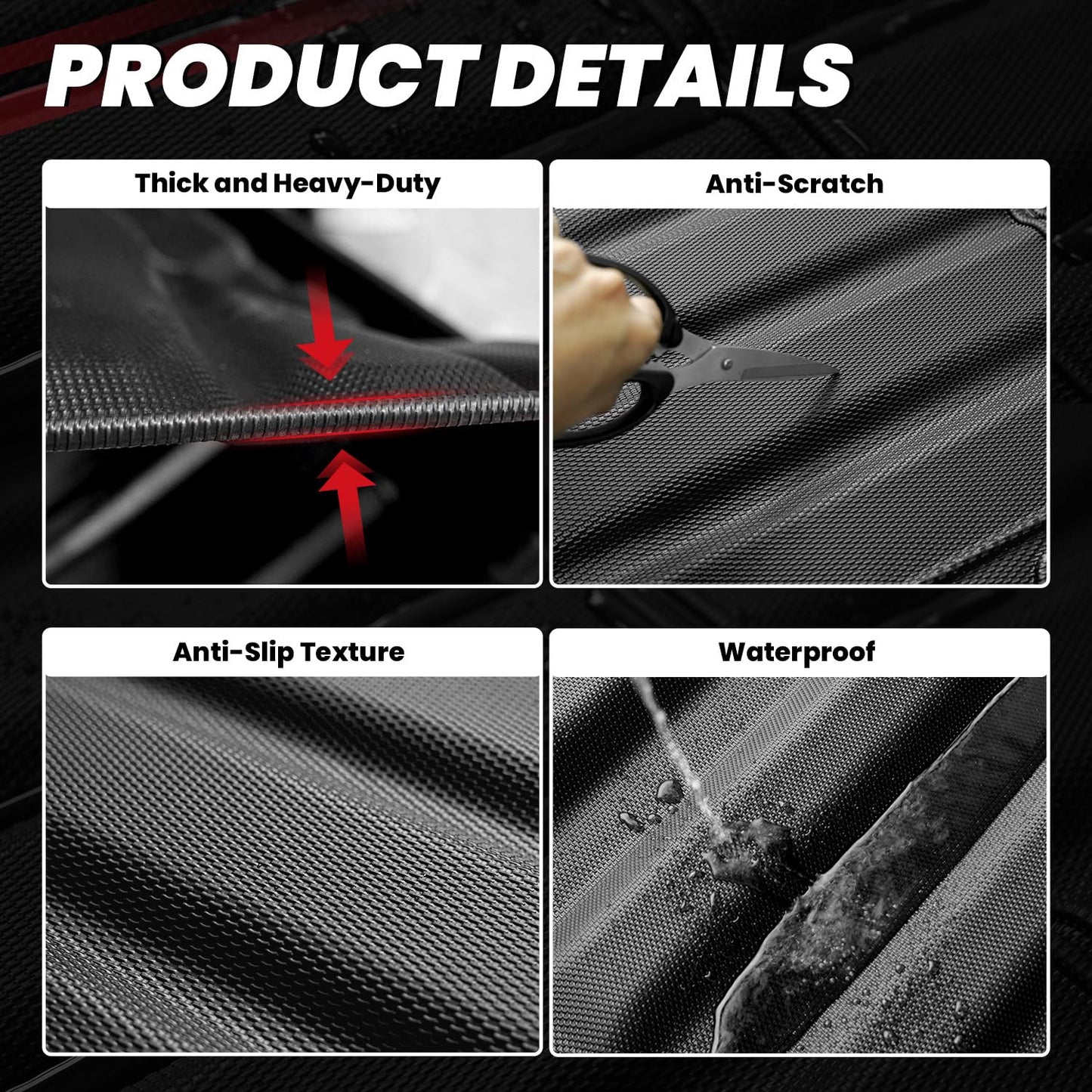 LASFIT Floor Mats for Tesla Model Y 5 Seat 2024 2023 2022 2021 2020, Custom Fit All Weather TPE Floor Liners Cargo Liner, Front & Rear Trunk Mats Accessories Full Set