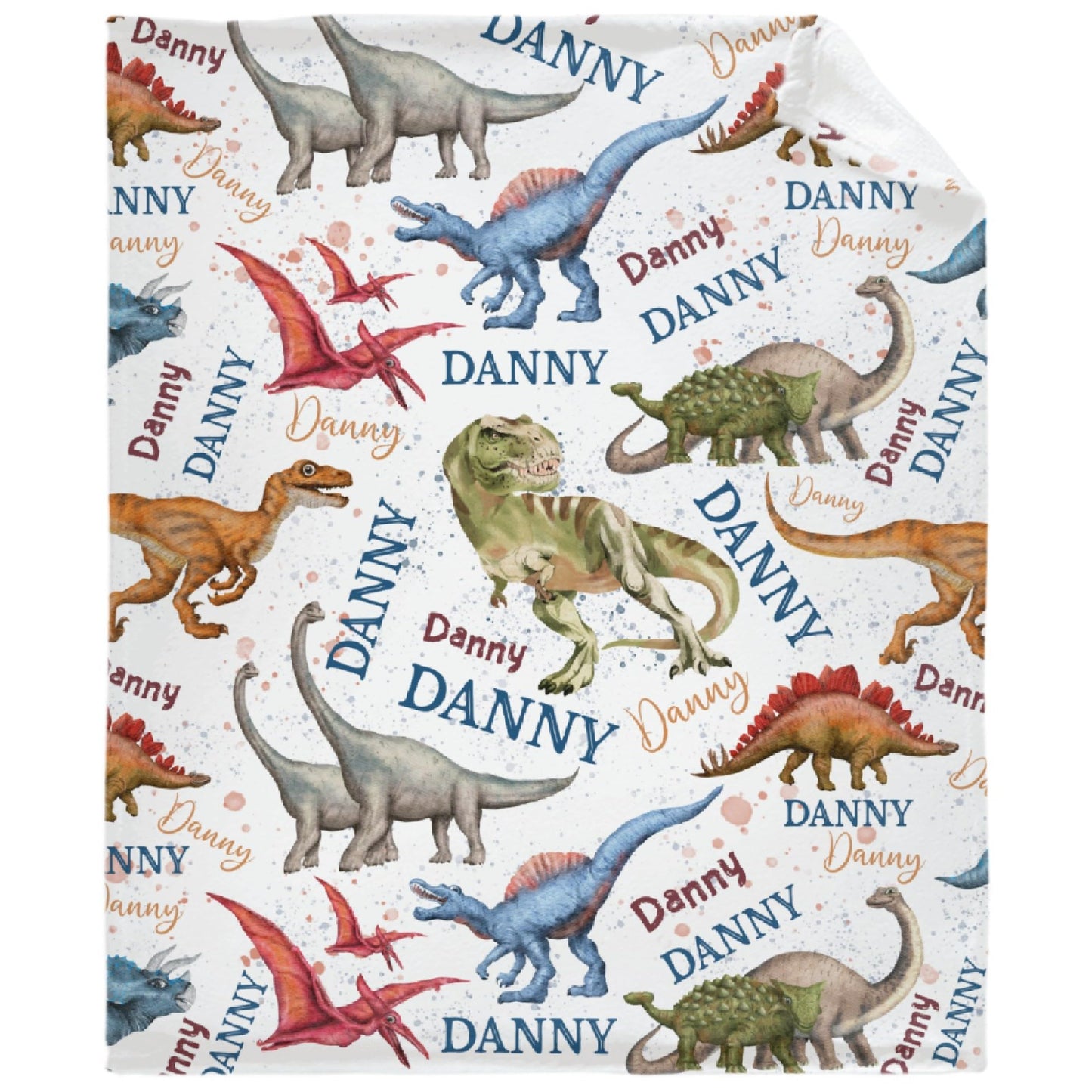 Custom Name Dinosaurs Blanket Personalized Gifts Super Soft Lightweight Flannel Blankets Throw for Kids, Adult, Suitable for Couch, Sofa, Bed, Camping, Travel All Seasons 40"x50" for Kid