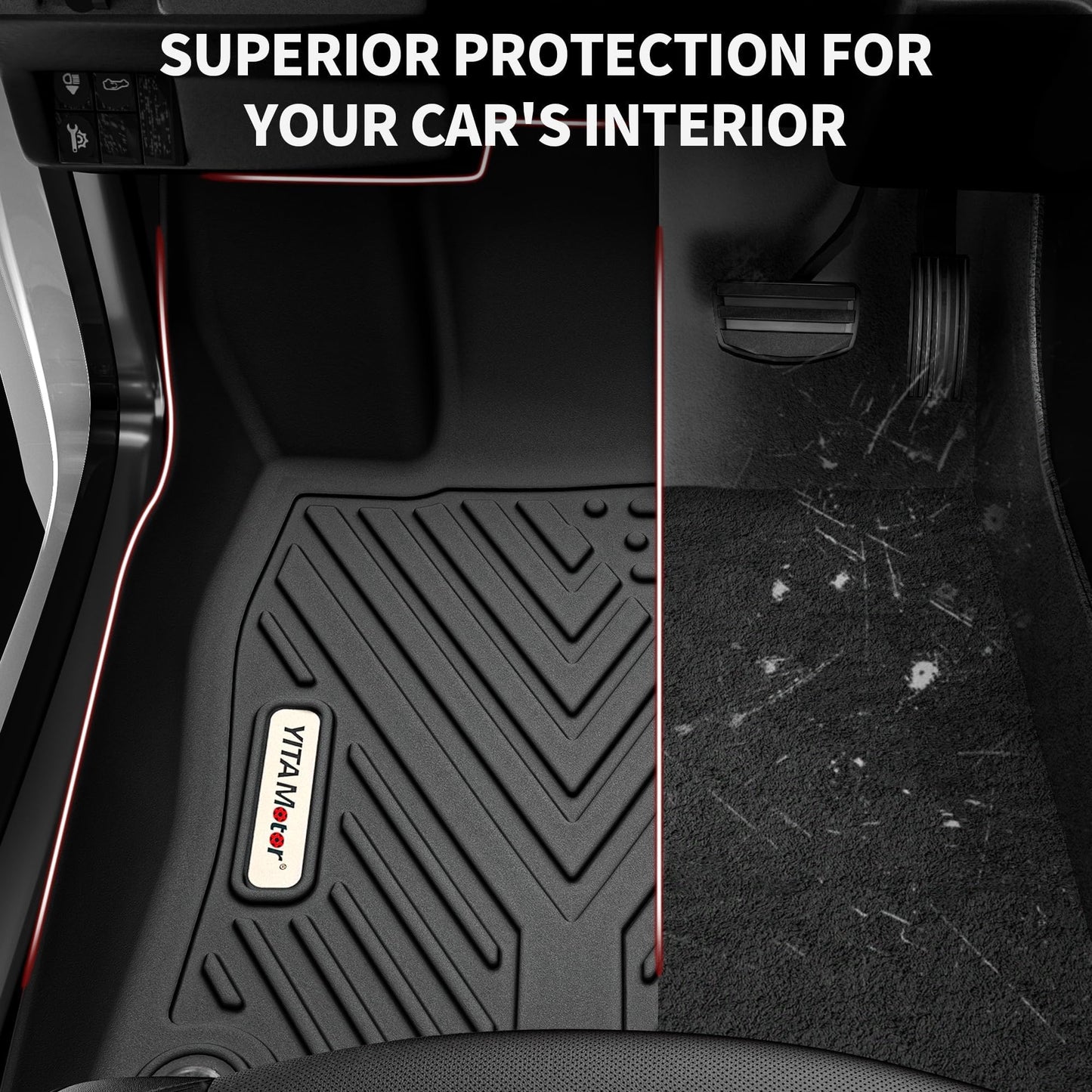 YITAMOTOR Floor Mats Fit for 2024 Tesla Model 3 Highland, Includes 2 Rows & Cargo Liner Set, Full Cover Car Mats with Front Rear Cargo Mat TPE All-Weather Floor Mats Model 3 Accessories 2024 Full Set