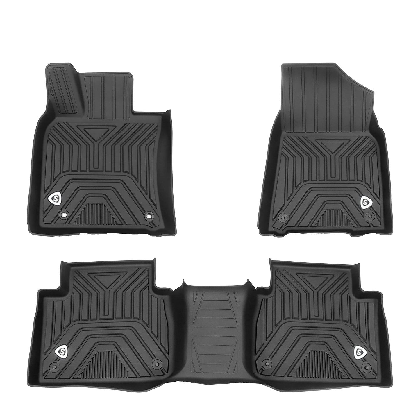 SUPER LINER Floor Mats for Tesla Model Y 5-Seat 2021-2023 2024-100% Eco-Friendly - All Weather TPE Cargo Liner Trunk Accessories (Does NOT fit 7-Seat)