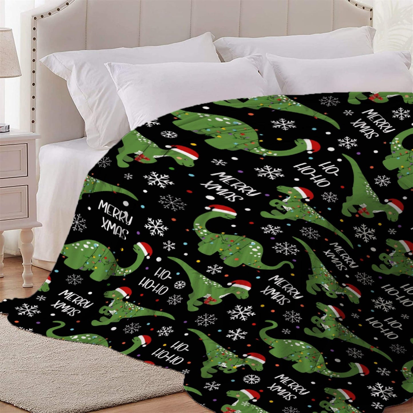 Custom Name Dinosaurs Blanket Personalized Gifts Super Soft Lightweight Flannel Blankets Throw for Kids, Adult, Suitable for Couch, Sofa, Bed, Camping, Travel All Seasons 40"x50" for Kid