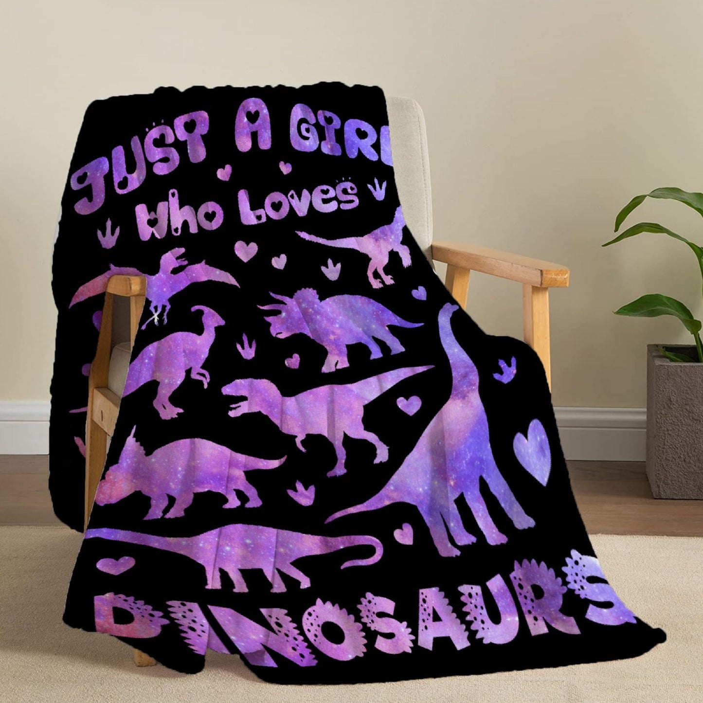 Custom Name Dinosaurs Blanket Personalized Gifts Super Soft Lightweight Flannel Blankets Throw for Kids, Adult, Suitable for Couch, Sofa, Bed, Camping, Travel All Seasons 40"x50" for Kid