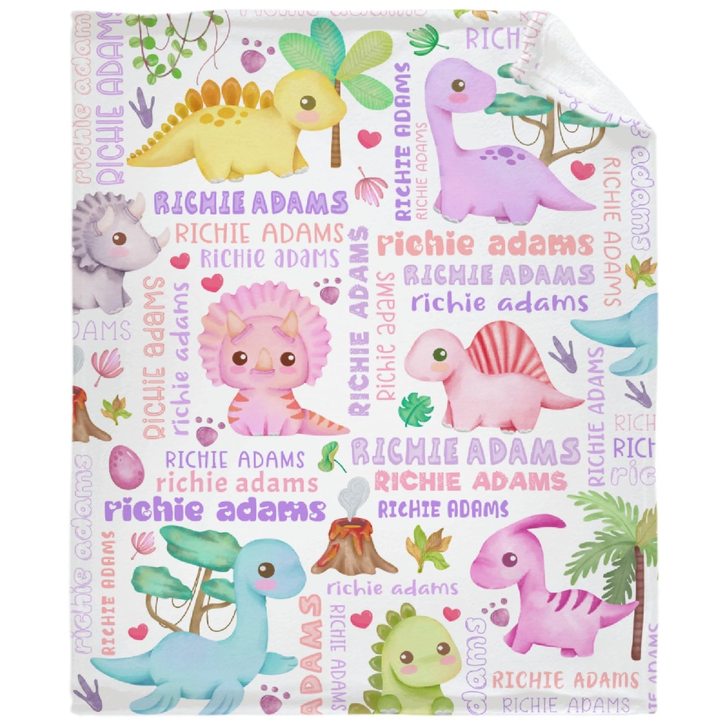 Custom Name Dinosaurs Blanket Personalized Gifts Super Soft Lightweight Flannel Blankets Throw for Kids, Adult, Suitable for Couch, Sofa, Bed, Camping, Travel All Seasons 40"x50" for Kid