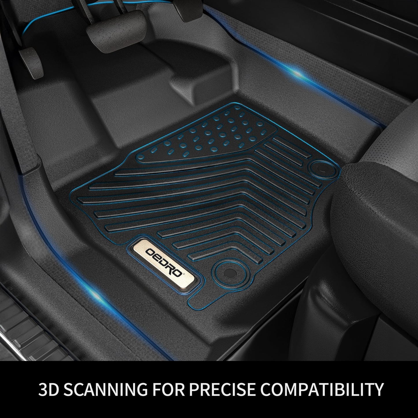 OEDRO Floor Mats for Tesla Model Y 2024 2023-2020 Custom Fit All Weather Durable TPE Automotive Interior Cargo Liners Trunk Mats Accessories for Model Y 5-Seat (NOT fit 7-Seat) 6 Pcs Mats Set