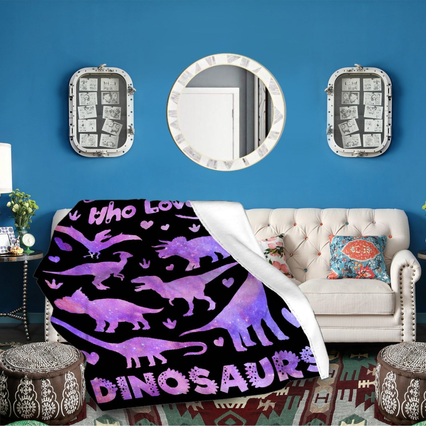 Custom Name Dinosaurs Blanket Personalized Gifts Super Soft Lightweight Flannel Blankets Throw for Kids, Adult, Suitable for Couch, Sofa, Bed, Camping, Travel All Seasons 40"x50" for Kid