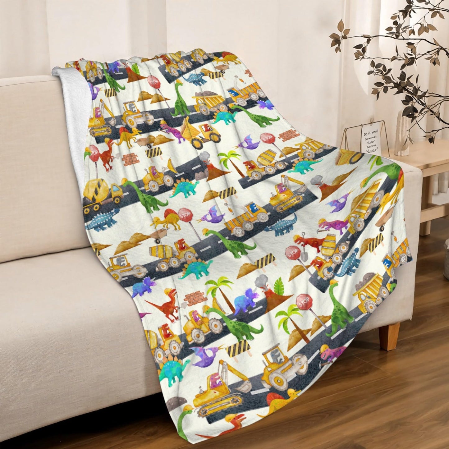 Custom Name Dinosaurs Blanket Personalized Gifts Super Soft Lightweight Flannel Blankets Throw for Kids, Adult, Suitable for Couch, Sofa, Bed, Camping, Travel All Seasons 40"x50" for Kid