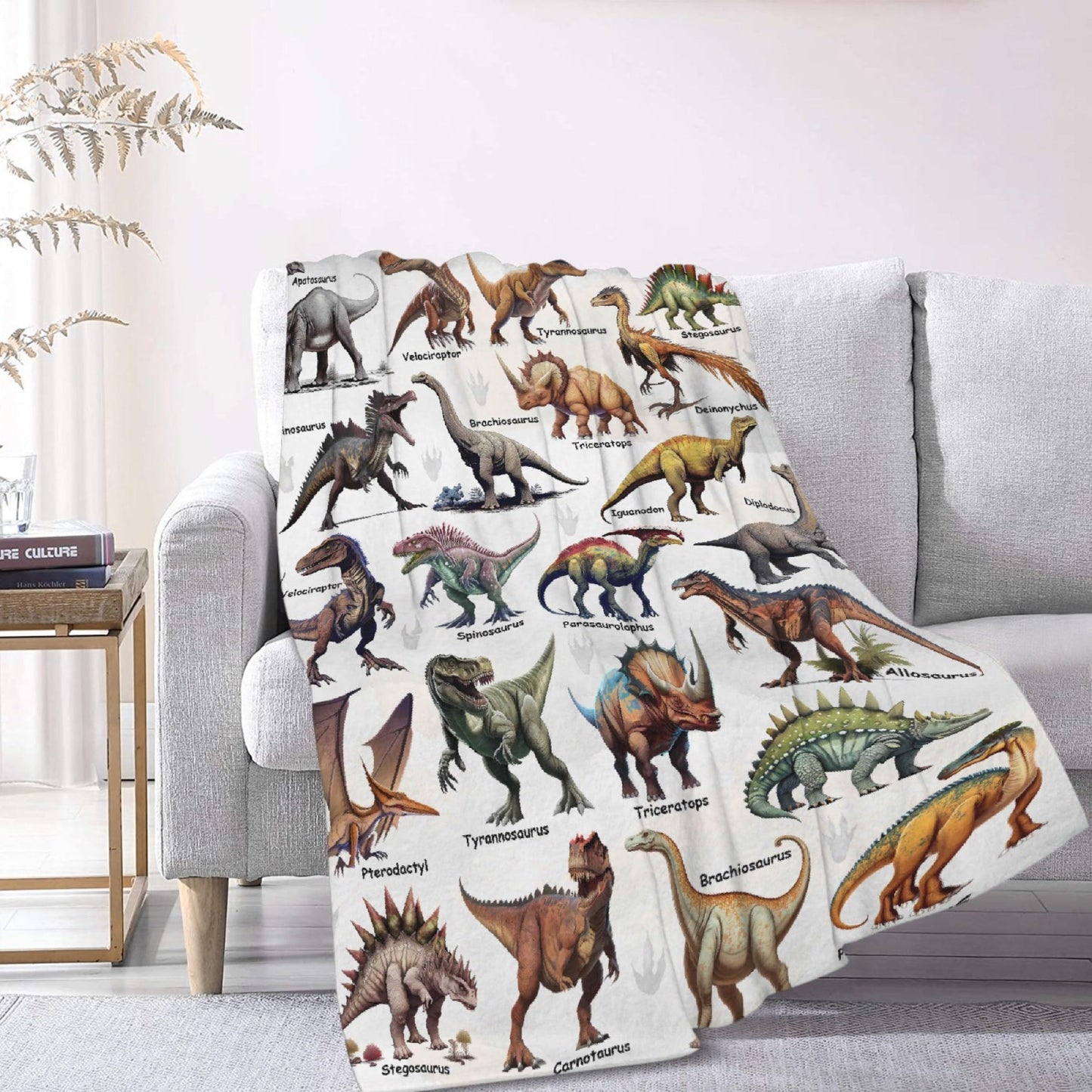 Custom Name Dinosaurs Blanket Personalized Gifts Super Soft Lightweight Flannel Blankets Throw for Kids, Adult, Suitable for Couch, Sofa, Bed, Camping, Travel All Seasons 40"x50" for Kid