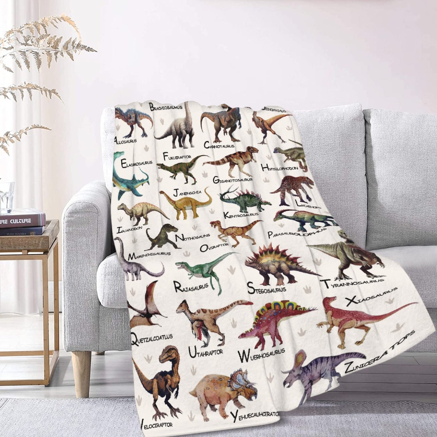 Custom Name Dinosaurs Blanket Personalized Gifts Super Soft Lightweight Flannel Blankets Throw for Kids, Adult, Suitable for Couch, Sofa, Bed, Camping, Travel All Seasons 40"x50" for Kid