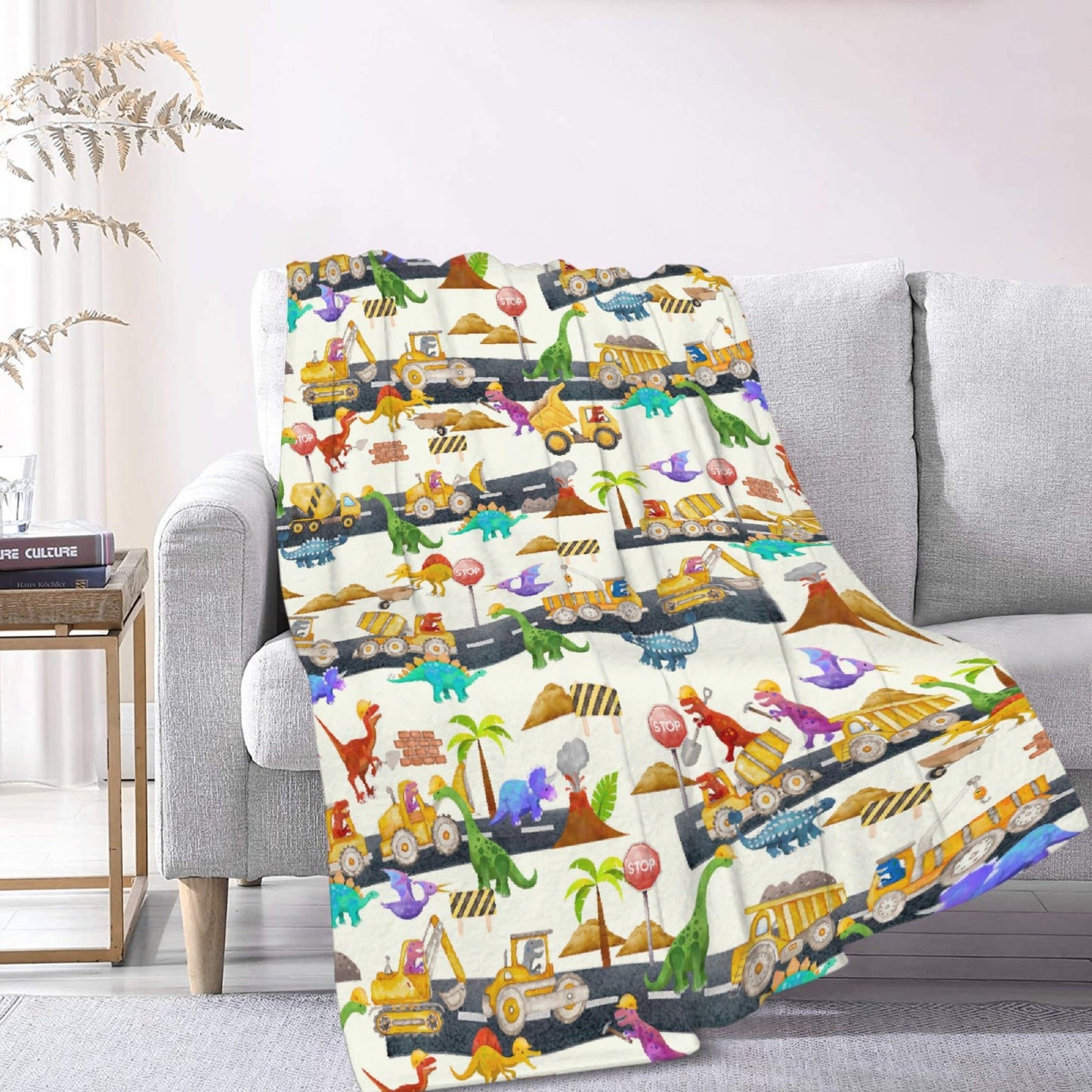 Custom Name Dinosaurs Blanket Personalized Gifts Super Soft Lightweight Flannel Blankets Throw for Kids, Adult, Suitable for Couch, Sofa, Bed, Camping, Travel All Seasons 40"x50" for Kid