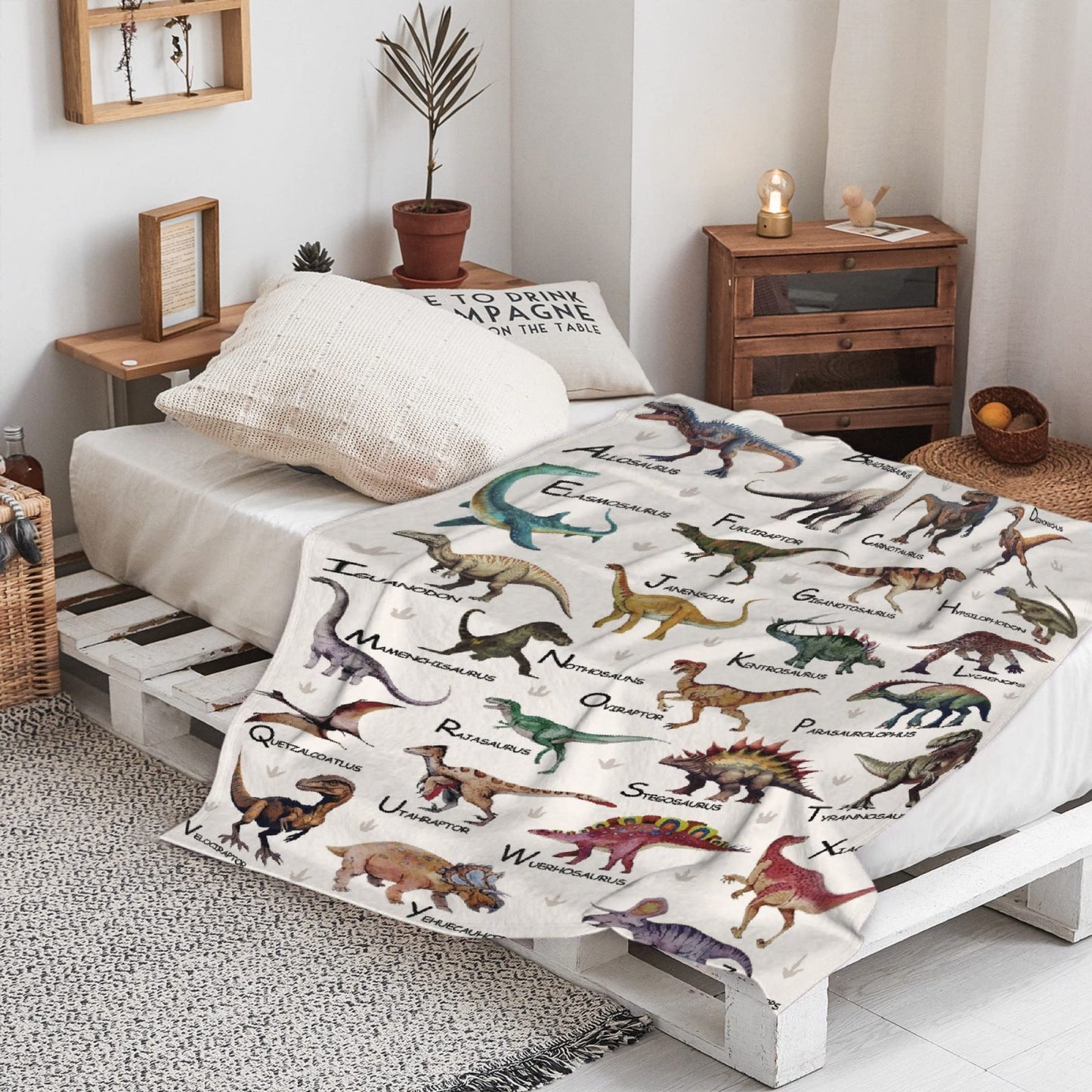 Custom Name Dinosaurs Blanket Personalized Gifts Super Soft Lightweight Flannel Blankets Throw for Kids, Adult, Suitable for Couch, Sofa, Bed, Camping, Travel All Seasons 40"x50" for Kid